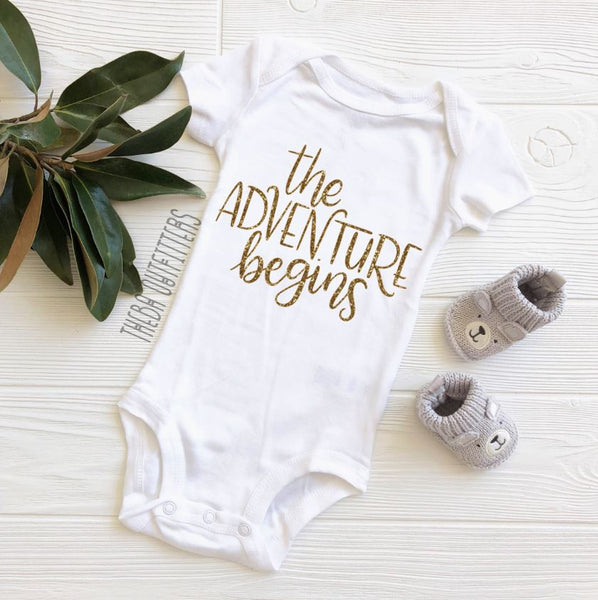 'The Adventure Begins' - Pregnancy Announcement Onesie
