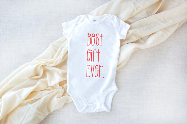 Best Gift Ever Pregnancy Announcement Baby Onesie Bodysuit newborn infant theba outfitters