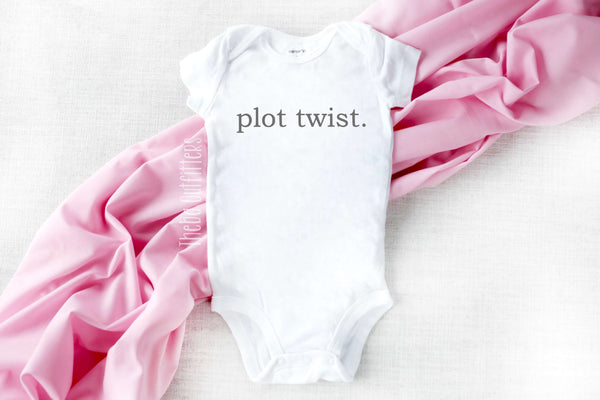 Plot Twist Baby Onesie Bodysuit Pregnancy Announcement Infant Newborn Theba Outfitters
