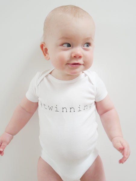 #Twinning Hashtag Twinning Twins Custom Baby Onesie Bodysuit Newborn Infant Theba Outfitters