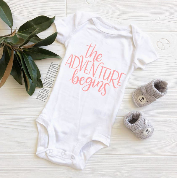 'The Adventure Begins' - Pregnancy Announcement Onesie