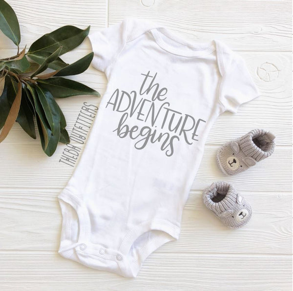 'The Adventure Begins' - Pregnancy Announcement Onesie