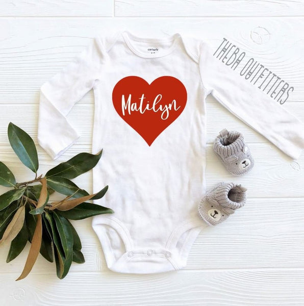 'Valentine's Day Custom Heart' Onesie