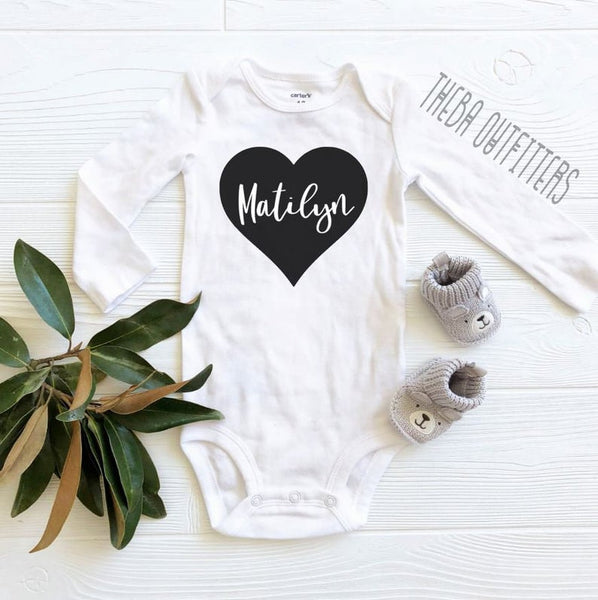 'Valentine's Day Custom Heart' Onesie