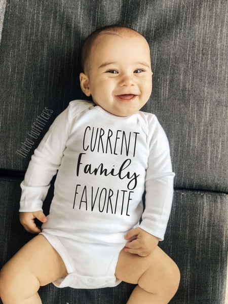 Current Family Favorite Onesie Bodysuit New Baby Infant Newborn Theba Outfitters