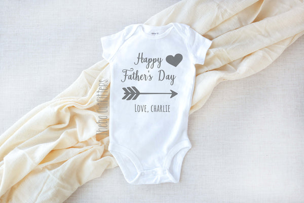 Happy Father's Day Personalized Baby Onesie Bodysuit Infant Theba Outfitters