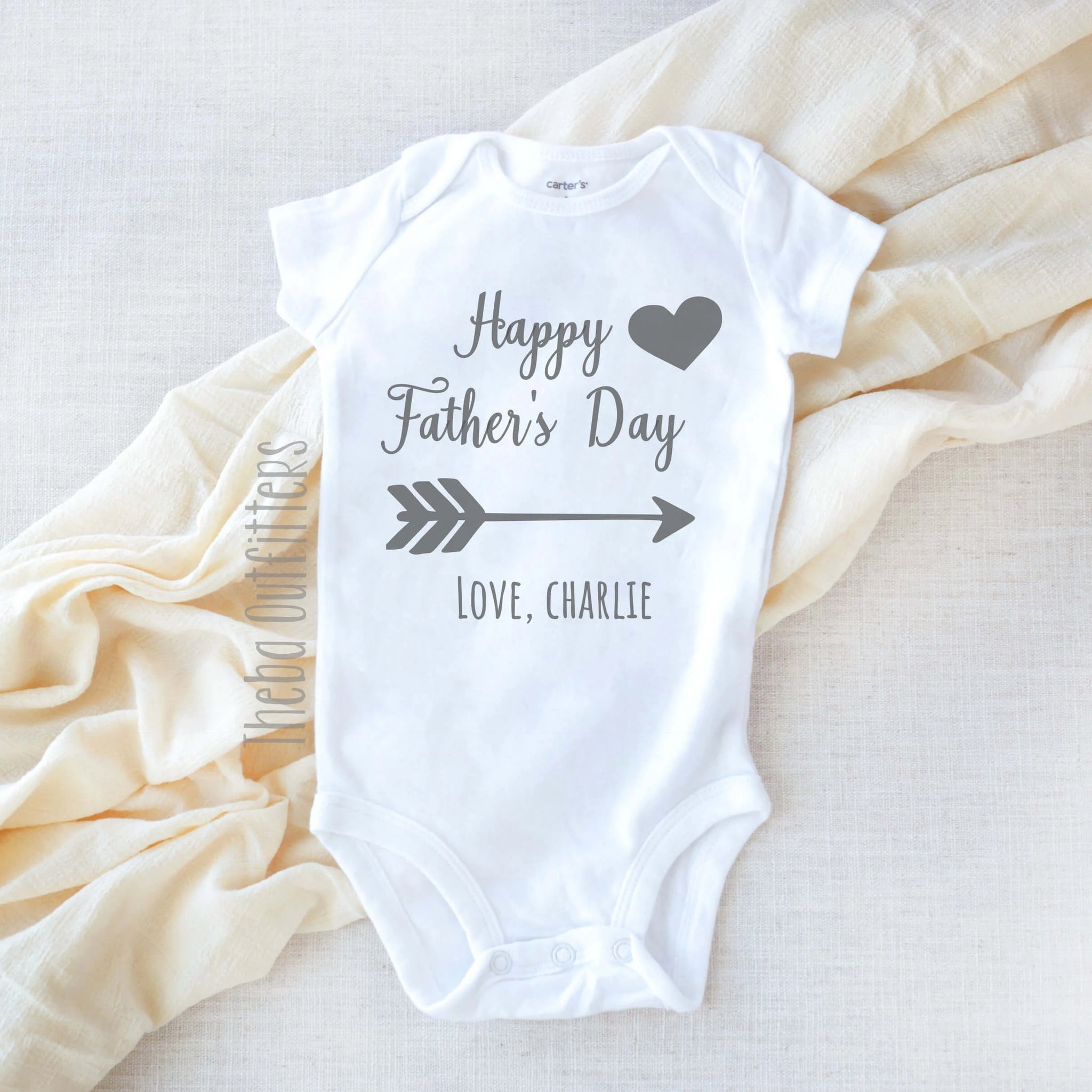 Happy Father's Day Personalized Baby Onesie Bodysuit Infant Theba Outfitters