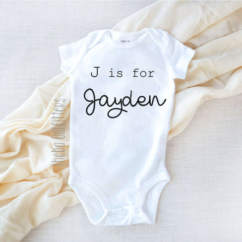 N is for Name Personalized Custom Baby Name Onesie Newborn Infant Theba Outfitters