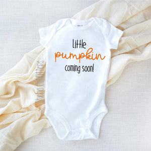 'Little Pumpkin Coming Soon' Pregnancy Announcement Onesie/Tee