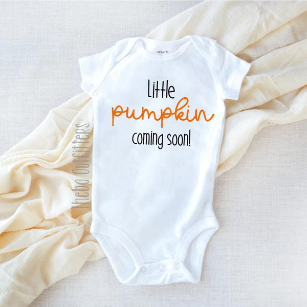 'Little Pumpkin Coming Soon' Pregnancy Announcement Onesie/Tee