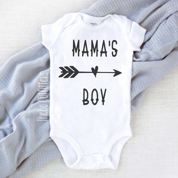 Mama's Boy Shirt Onesie Tee Infant Toddler Mother's Day Gift Theba Outfitters