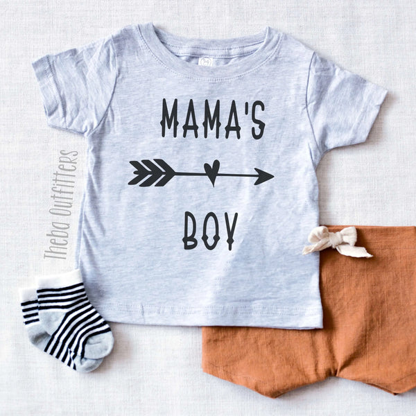Mama's Boy Shirt Onesie Tee Infant Toddler Mother's Day Gift Theba Outfitters