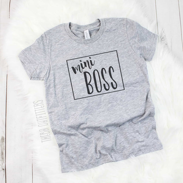 Mini Boss Onesie Tee Shirt Bodysuit Baby Toddler Theba Outfitters