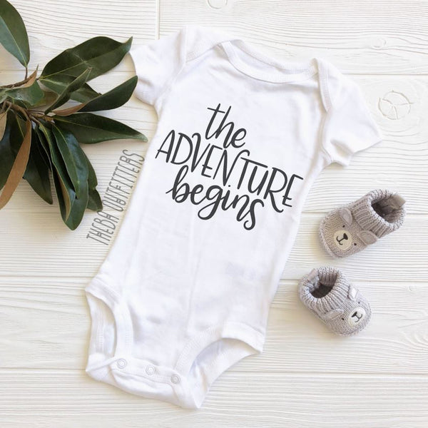 'The Adventure Begins' - Pregnancy Announcement Onesie
